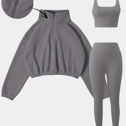  Gleame.-Outfit sets-Gleame set - elastische set met halve rits en skinny broek