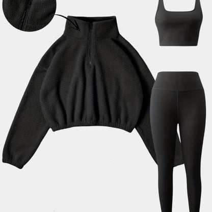  Gleame.-Outfit sets-Gleame set - elastische set met halve rits en skinny broek