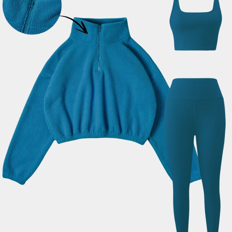  Gleame.-Outfit sets-Gleame set - elastische set met halve rits en skinny broek