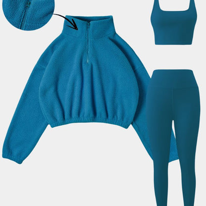  Gleame.-Outfit sets-Gleame set - elastische set met halve rits en skinny broek