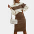  Gleame.-Outfit sets-Gleame trui set: tweedelige outfit met lange mouwen en rok