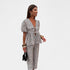 Gleame.-Outfit sets-Gleame twee-delige sets - Casual dames twee-delige jumpsuit met hoge taille en wijde pijpen