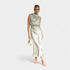 Gleame.-Party dress-Gleame Jurk - Satijnen midi-jurk met halternek en elegante plooival