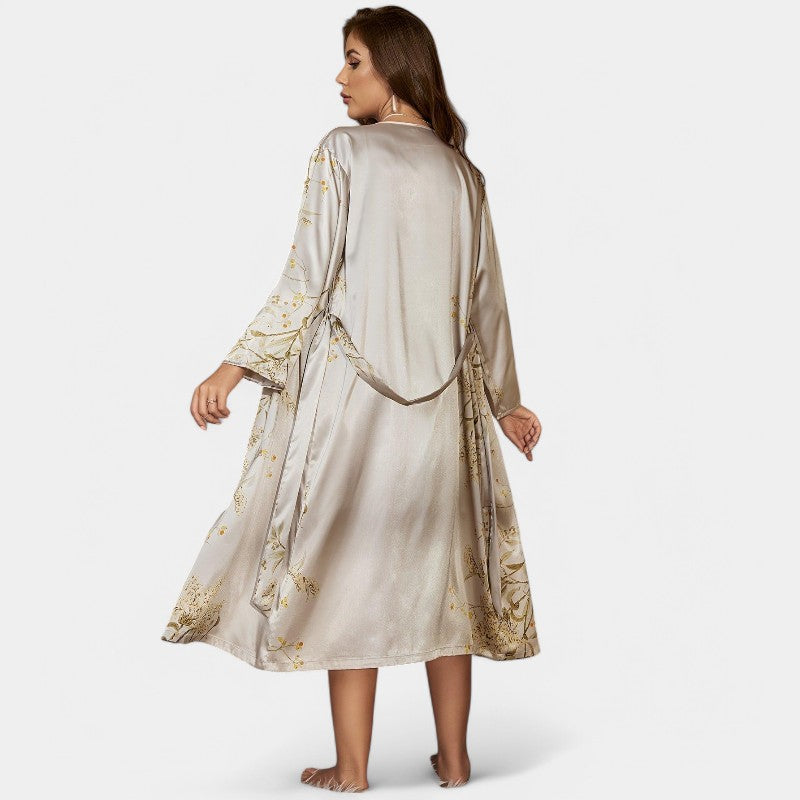 Gleame.-Pyjama-Gleame Nachtjapon - Sexy lange nachtjapon 2-delig set voor vrouwen