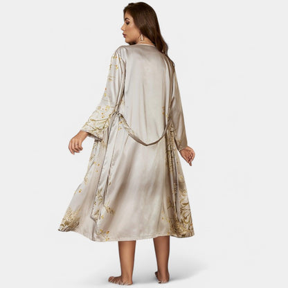 Gleame.-Pyjama-Gleame Nachtjapon - Sexy lange nachtjapon 2-delig set voor vrouwen