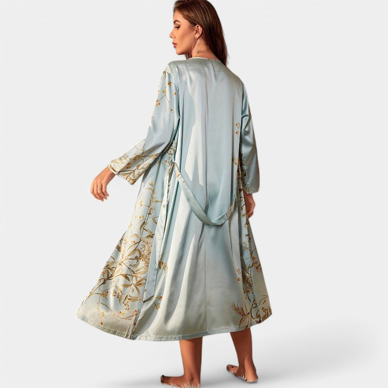 Gleame.-Pyjama-Gleame Nachtjapon - Sexy lange nachtjapon 2-delig set voor vrouwen