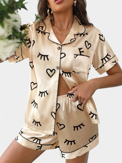 Gleame.-Pyjama-Gleame Pyjama set - Comfortabele satijnen pyjama met kort broekje