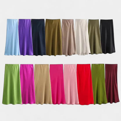 Gleame.-Rokken-Gleame Rok - Satijnen textuur, slanke pasvorm met trekkoord en retro elastische taille