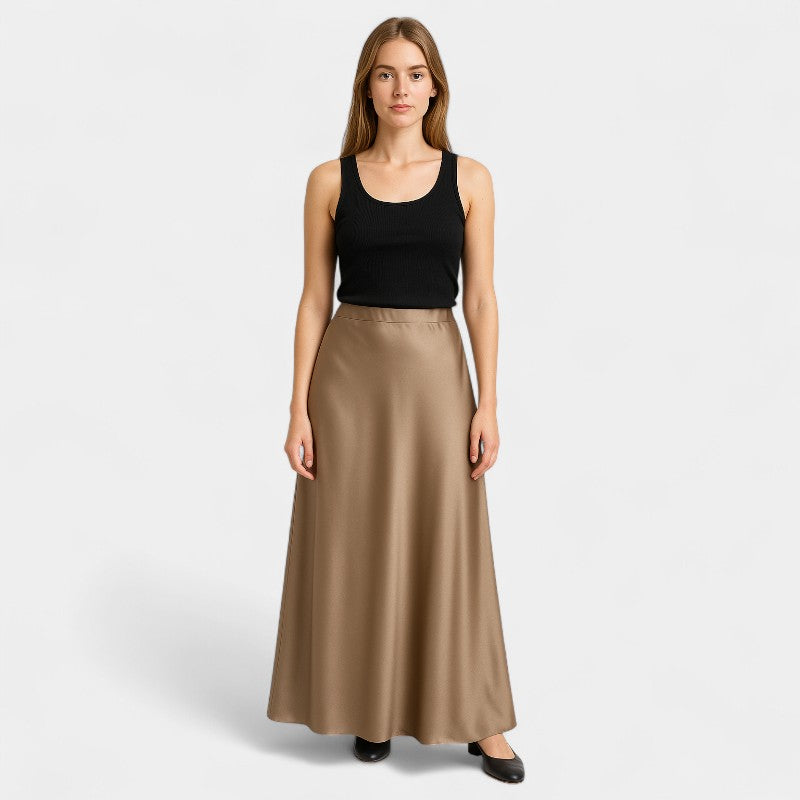 Gleame.-Rokken-Gleame Rok - Satijnen textuur, slanke pasvorm met trekkoord en retro elastische taille