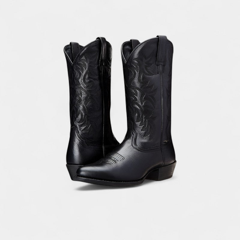 Gleame.-Schoenen-Gleame Dameslaarzen - Cowboylaarzen met klassiek stiksel en lage hak