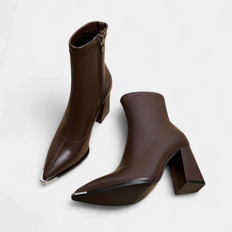 Gleame.-Schoenen-Gleame Dameslaarzen - Enkellaarzen met puntige neus en ritssluiting