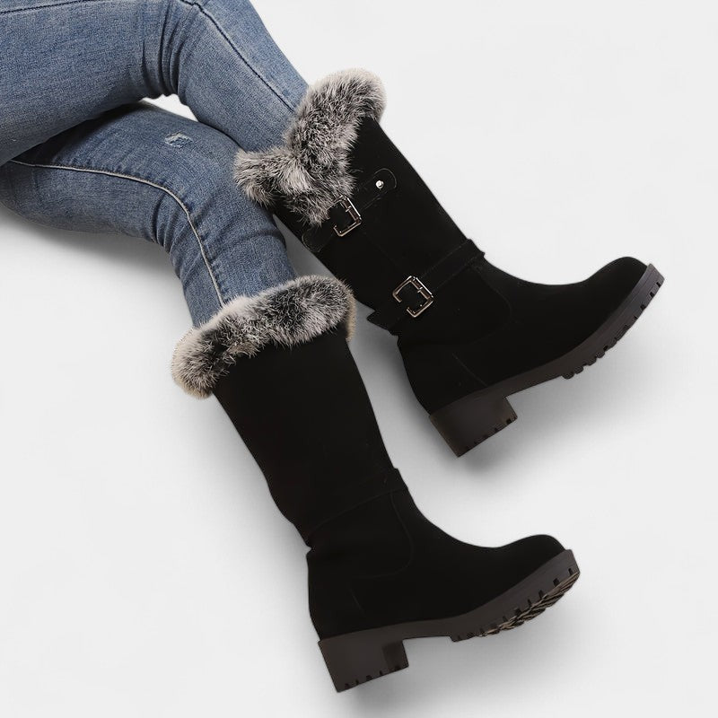 Gleame.-Schoenen-Gleame Dameslaarzen - Warme laarzen met imitatiebont en profielzool