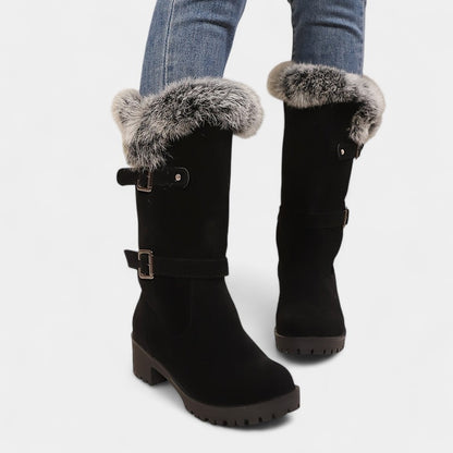 Gleame.-Schoenen-Gleame Dameslaarzen - Warme laarzen met imitatiebont en profielzool