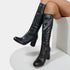 Gleame.-Schoenen-Gleame Damesschoenen - Casual laarzen met blokhak en ritssluiting aan de zijkant