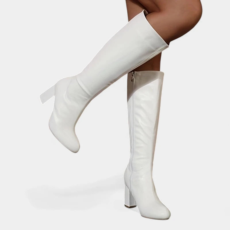 Gleame.-Schoenen-Gleame Damesschoenen - Casual laarzen met blokhak en ritssluiting aan de zijkant
