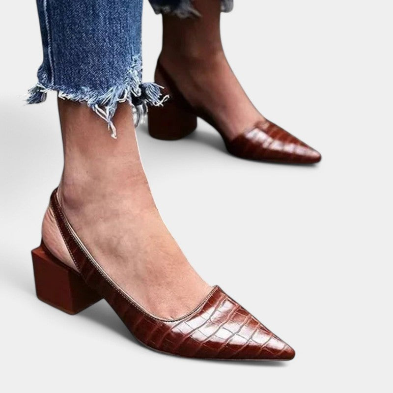 Gleame.-Schoenen-Gleame Pumps - Damespuntige pumps met mid chunky hakken