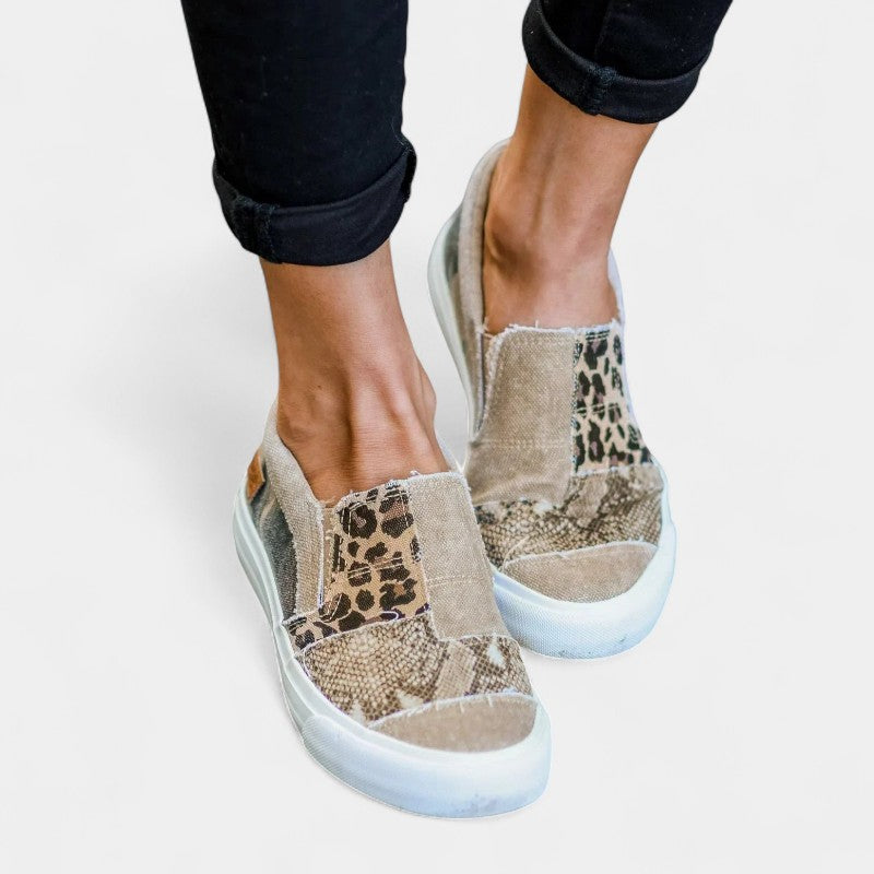 Gleame.-Schoenen-Gleame Sneakers - Vrouwelijke casual platte sneakers in denim