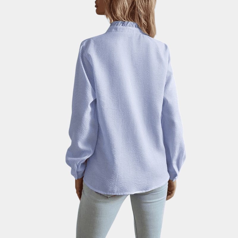 Gleame.-Shirts &amp; Tops-Gleame Blouse - Elegante dames blouse met lange mouwen en ruches