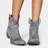 Gleame.-Shoes-Gleame Laarzen - Western cowboy enkellaarsjes van suède met lage hak