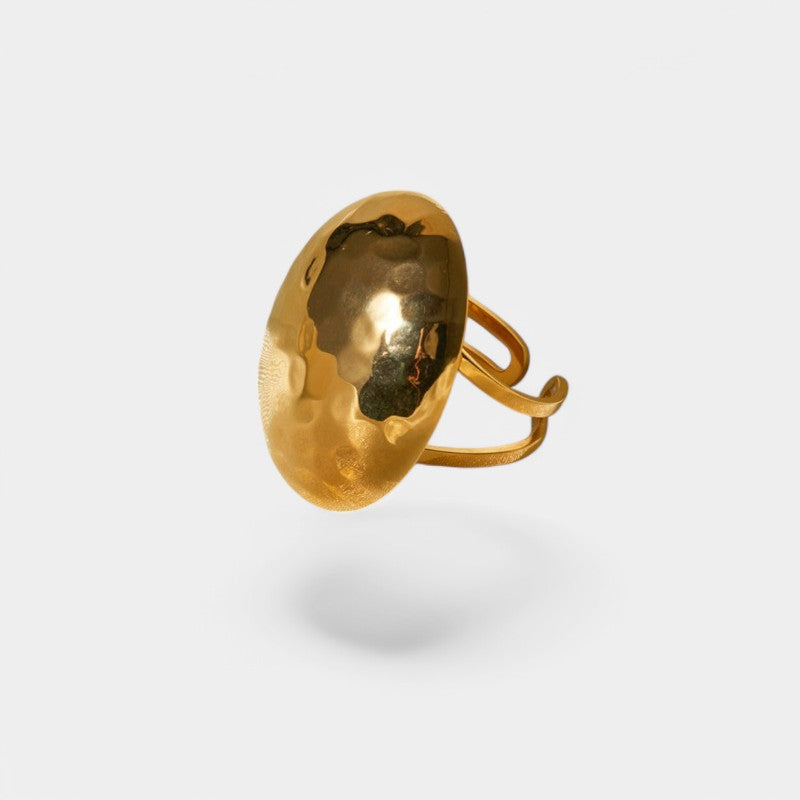 Gleame.-Sieraden-Gleame Ring - 18K gouden geplateerde RVS ovale sieradenring