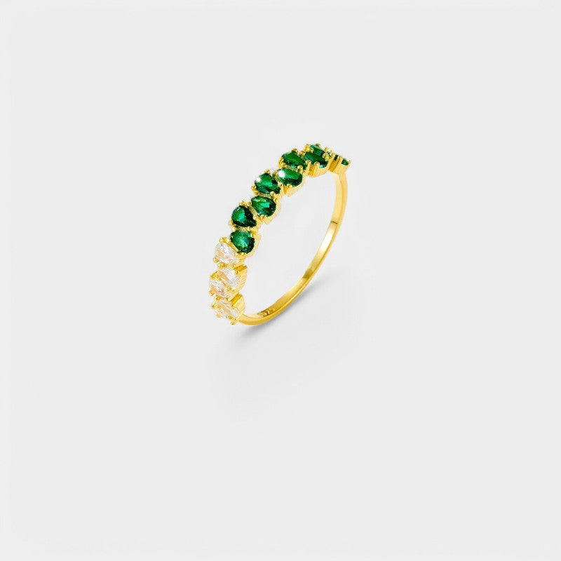 Gleame.-Sieraden-Gleame Ring - 925 Sterling zilveren ring met groene CZ zircon