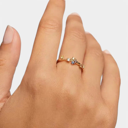Gleame.-Sieraden-Gleame Ring - 925 sterling zilveren ring met gekleurde steentjes