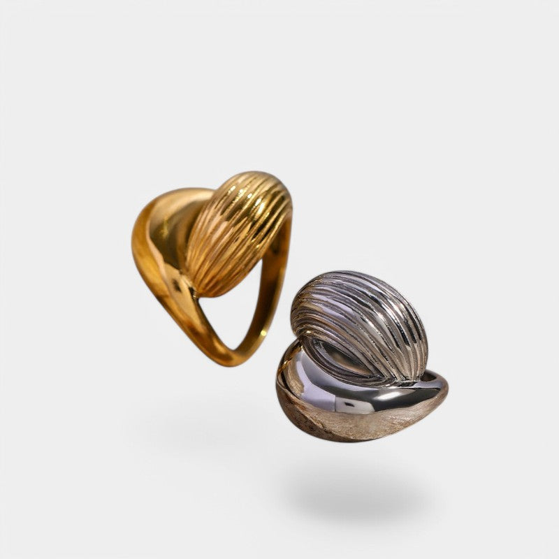 Gleame.-Sieraden-Gleame ring - 18K gouden roestvrijstalen druppelring