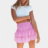 Gleame.-Skirts-Gleame Rok - Minirok met boho print en hoge taille met ruches