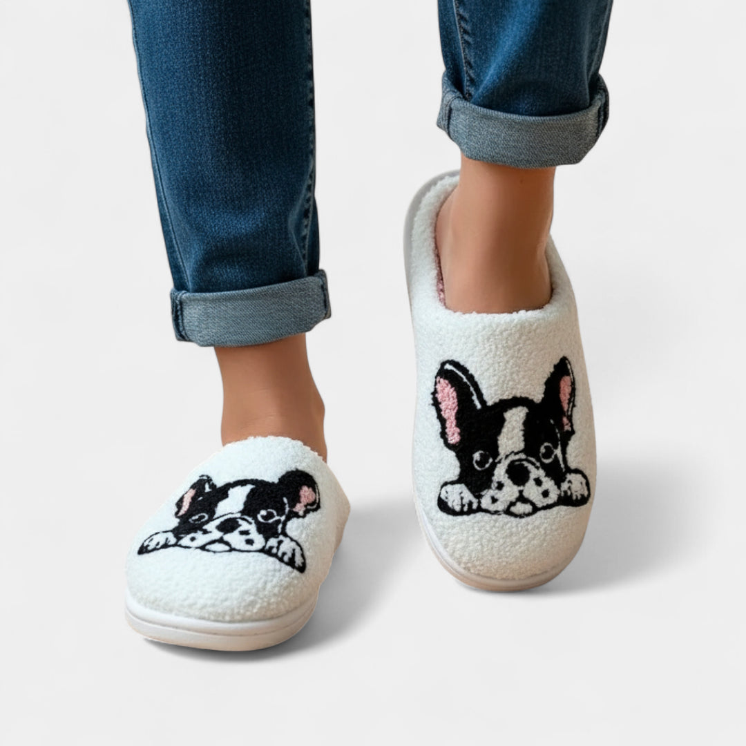 Gleame.-Sloffen-Gleame Damespantoffels - Warme pantoffels met hondenmotief
