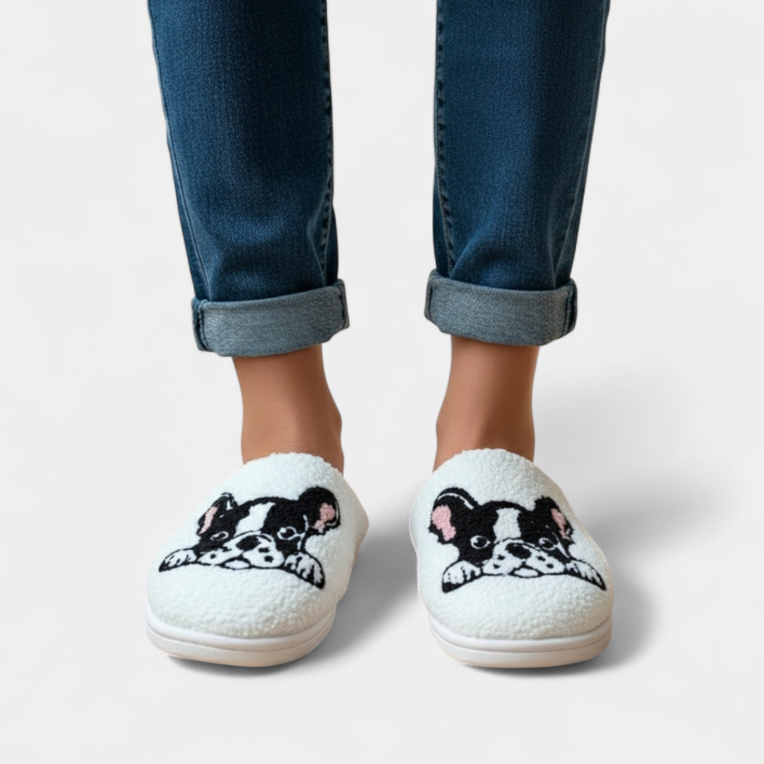 Gleame.-Sloffen-Gleame Damespantoffels - Warme pantoffels met hondenmotief