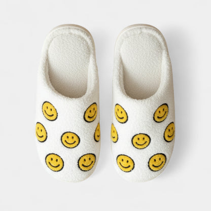 Gleame.-Sloffen-Gleame Damespantoffels - Warme pantoffels met vrolijk gezichtjespatroon