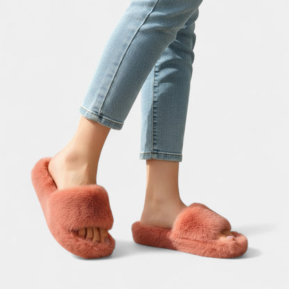 Gleame.-Sloffen-Gleame Damespantoffels - Zachte pantoffels met open hiel en pluche afwerking