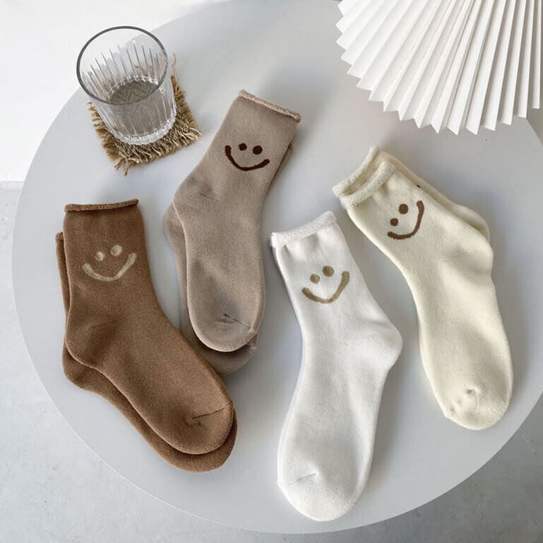 Gleame.-Socks-Gleame Dames Sokken - Comfortabele sokken met vrolijk gezichtje en zachte afwerking