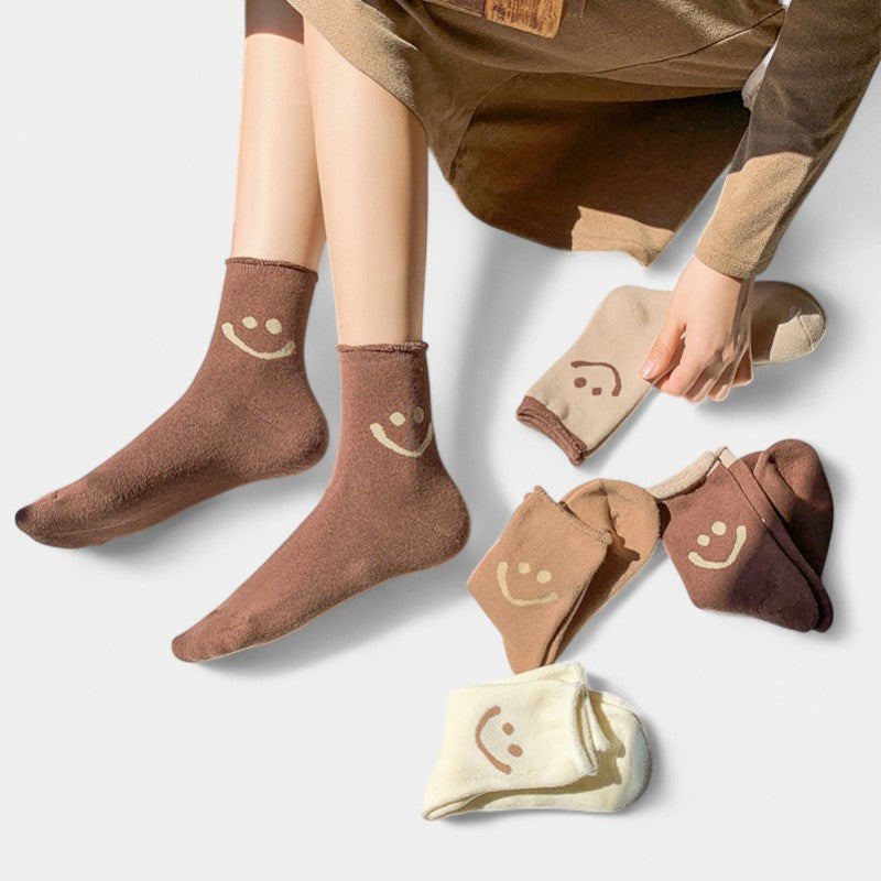Gleame.-Socks-Gleame Dames Sokken - Comfortabele sokken met vrolijk gezichtje en zachte afwerking
