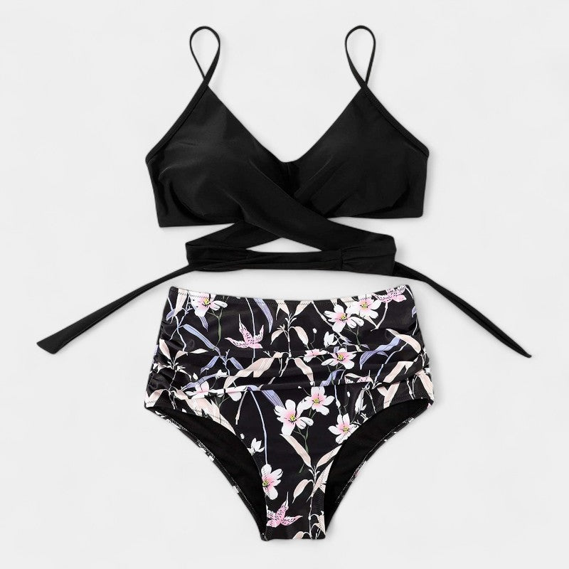 Gleame.-Swimwear-Gleame Badpak - Vrouwelijk tweedelig hoog taille badpak