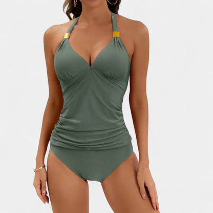 Gleame.-Swimwear-Gleame Dames V-hals zwemkleding - Stijlvolle hoge taille set