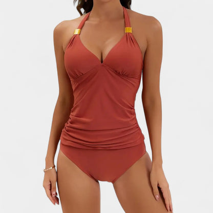 Gleame.-Swimwear-Gleame Dames V-hals zwemkleding - Stijlvolle hoge taille set