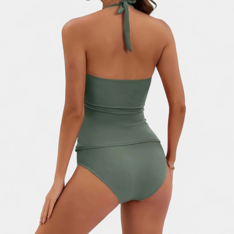Gleame.-Swimwear-Gleame Dames V-hals zwemkleding - Stijlvolle hoge taille set