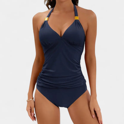 Gleame.-Swimwear-Gleame Dames V-hals zwemkleding - Stijlvolle hoge taille set