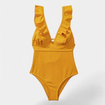 Gleame.-Swimwear-Gleame Monokini - One piece vrouwen ruffle push up badpak