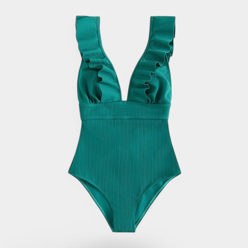 Gleame.-Swimwear-Gleame Monokini - One piece vrouwen ruffle push up badpak
