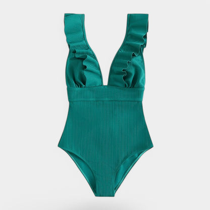 Gleame.-Swimwear-Gleame Monokini - One piece vrouwen ruffle push up badpak