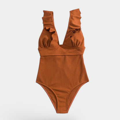 Gleame.-Swimwear-Gleame Monokini - One piece vrouwen ruffle push up badpak