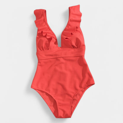 Gleame.-Swimwear-Gleame Monokini - One piece vrouwen ruffle push up badpak