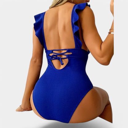 Gleame.-Swimwear-Gleame Monokini - One piece vrouwen ruffle push up badpak