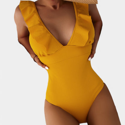 Gleame.-Swimwear-Gleame Monokini - One piece vrouwen ruffle push up badpak