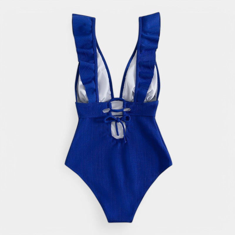 Gleame.-Swimwear-Gleame Monokini - One piece vrouwen ruffle push up badpak