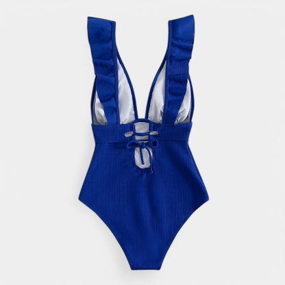 Gleame.-Swimwear-Gleame Monokini - One piece vrouwen ruffle push up badpak