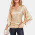 Gleame.-T-shirts & hemden-Gleame Blouse - Sparkly V-neck blouse voor feesten
