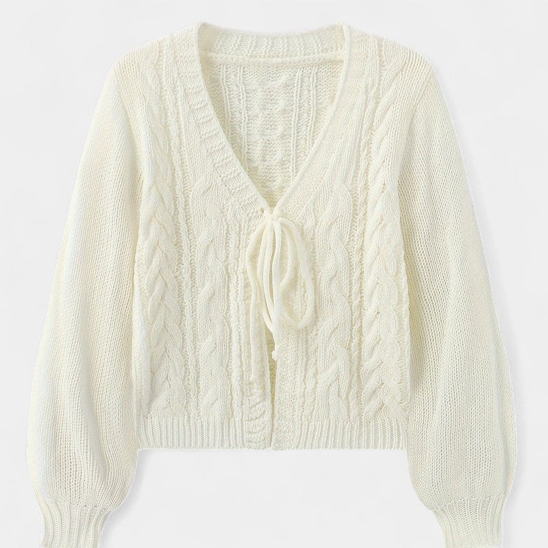 Gleame.-T-shirts &amp; hemden-Gleame Cardigan - Dames lange mouwen V-hals met lantern mouwen
